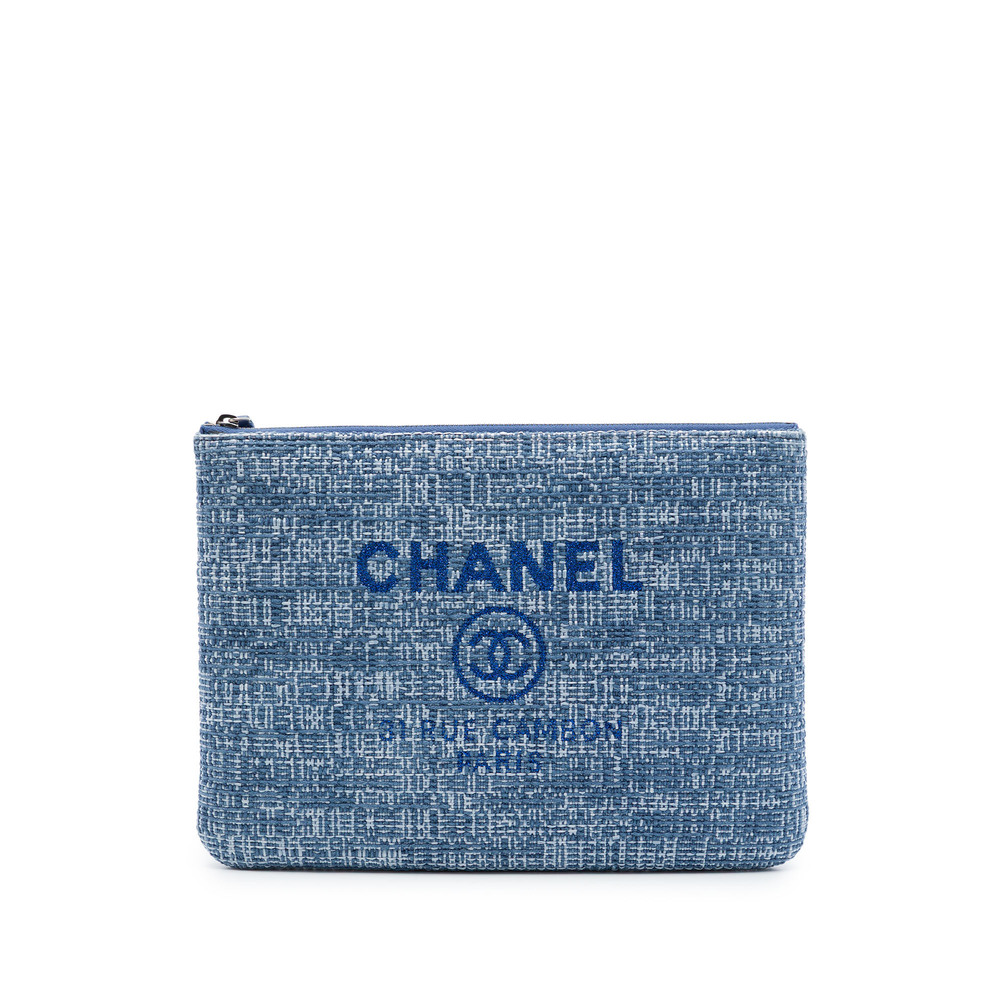 Pre-Loved Chanel Medium Tweed Deauville O Case Clutch
